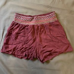 Mission Supply Co Burgundy Slouchy Shorts